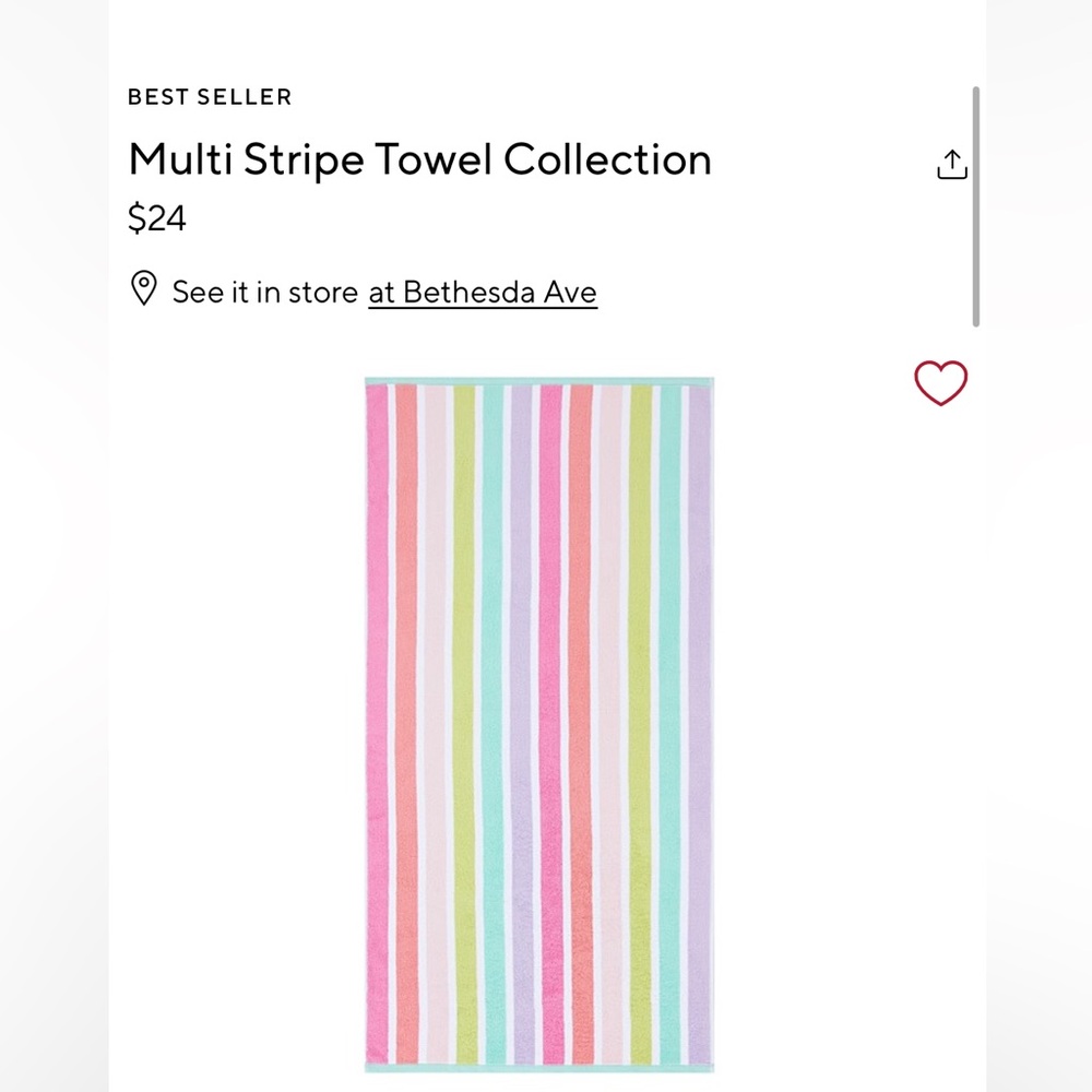 Pottery Barn Kids Multi-stripe Towel set NWT
